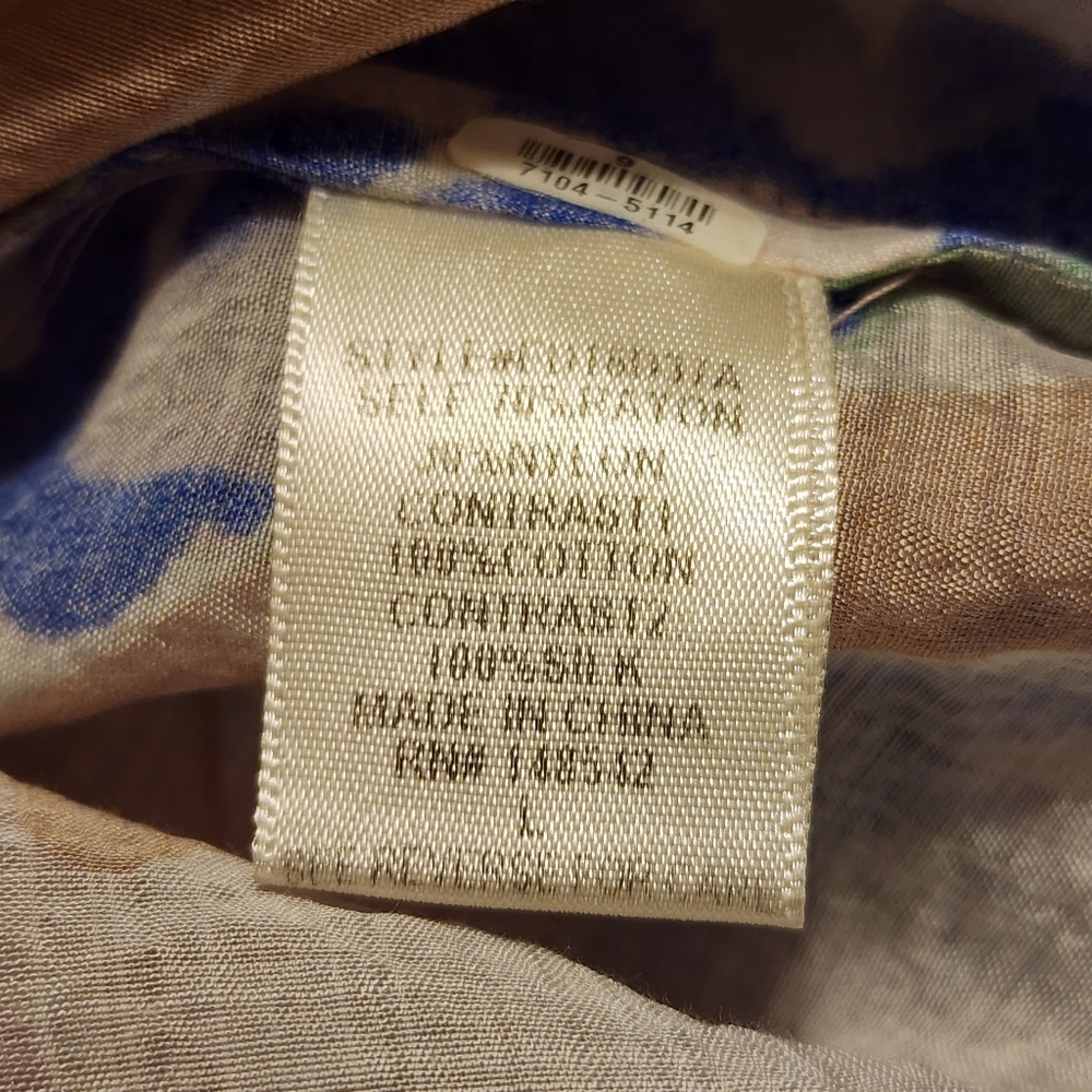 Anthropologie Arrata Silent Journey Multi Pattern Patchwork Silk Blend Top - Picture 8 of 9